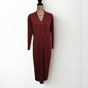 Express Tricot Long Sleeve Button Down Dress Women's Size M